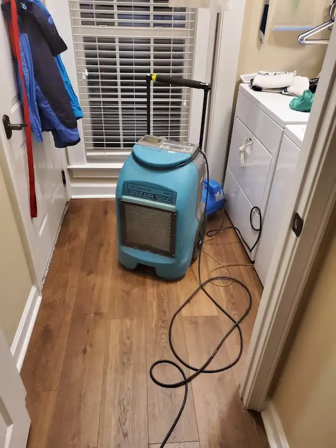 Commercial dehumidifier deployed for Flood Damage Cleanup in San Lorenzo